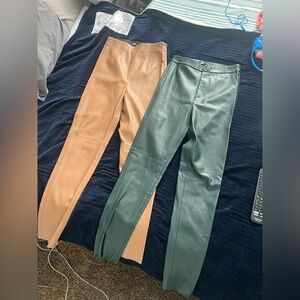 Zara Faux Leather Leggings Set XS